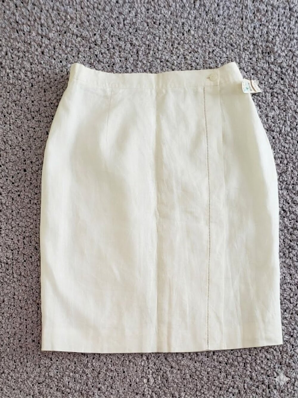 NWT Vintage Talbots 100% Irish Linen Women's Sz 10 White Wrap Short Skirt Career